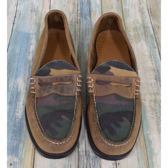 GH Bass Weejuns Camo Penny Loafers Men's Size 12 Leather Slip On Shoes - Picture 4 of 9